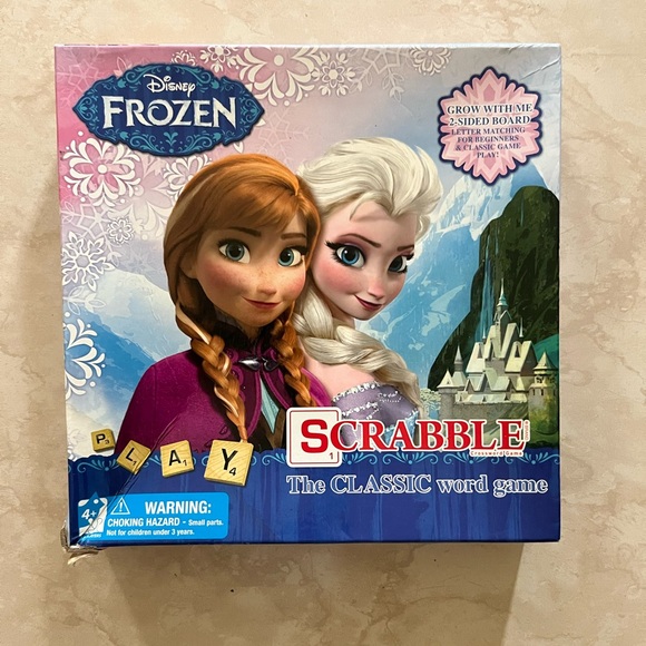 Disney Frozen Blue and White Scrabble Game - Picture 1 of 5